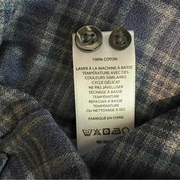Hickey Freeman Flannel Sport Shirt, NWT - Mens Small- Blue Plaid - Picture 9 of 12